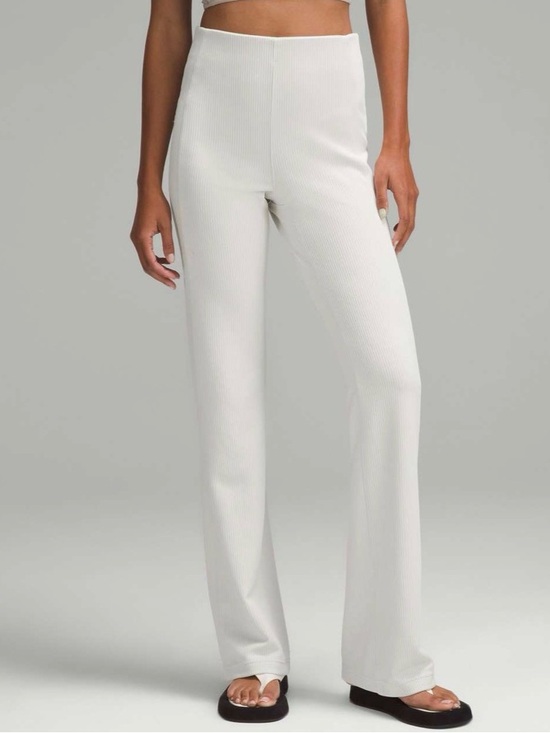 lululemon athletica Pants - Lululemon Ribbed Softstreme Flared Pant *Regular Bone Sz 14 W5GVKS Casual